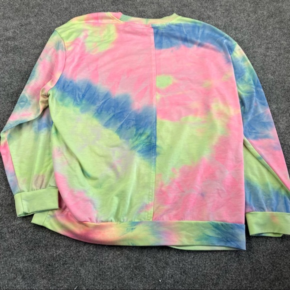 She + Sky Tye Dye sweater long sleeve shirt large sweatshirt - Picture 4 of 7